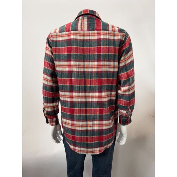 Vintage Red & Green Plaid Button-Up Shirt With Dual Chest Pockets Long Sleeves A - Picture 2 of 16